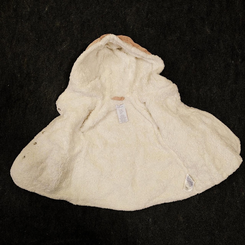 Tahari Pink Quilted Sherpa Lined Hooded Baby Coat Jacket 12M - Picture 3 of 4